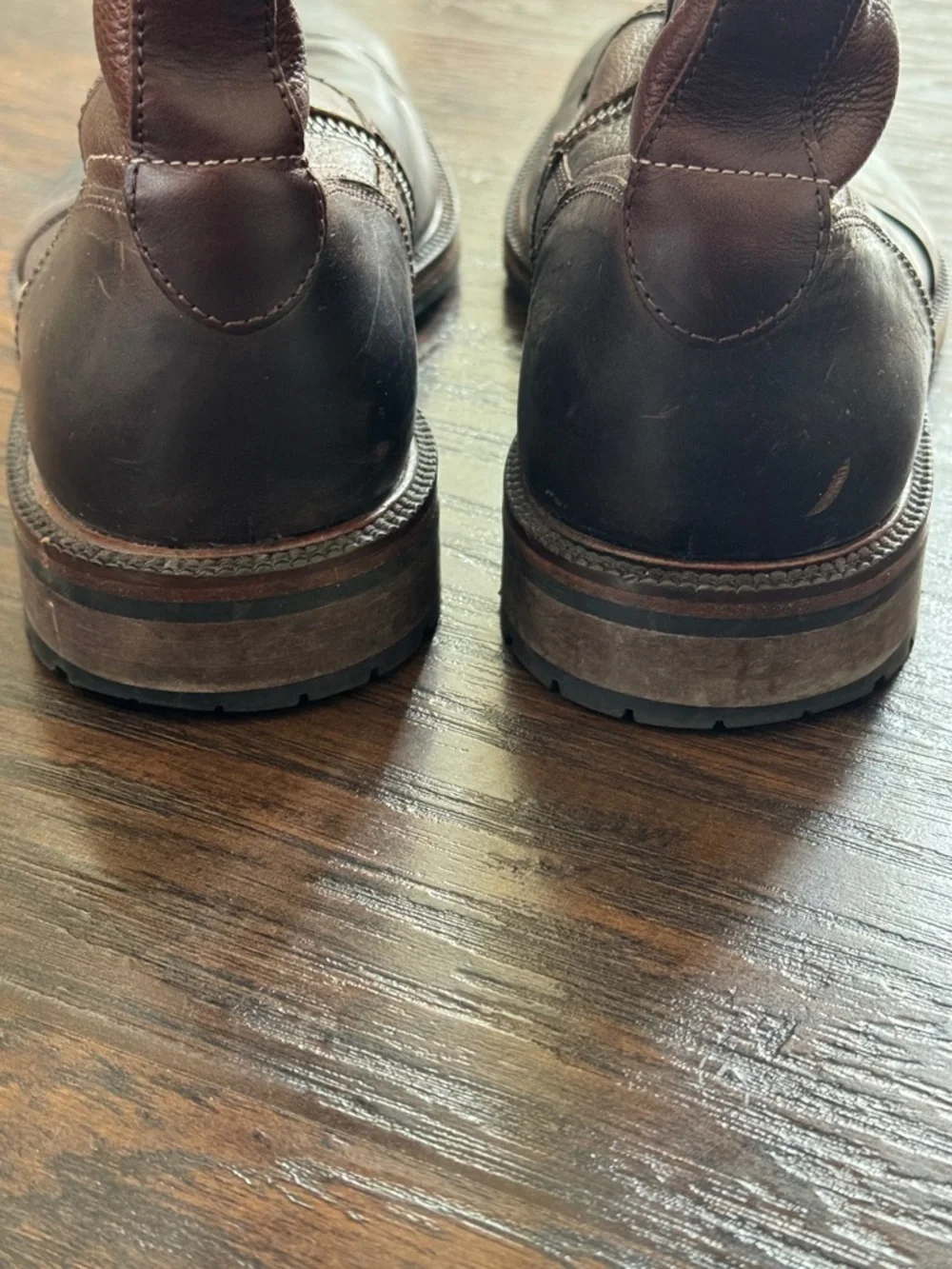 Johnson And Murphy Men's Two-Tone Brown Leather Chukka Boots w/ Shearling Lining